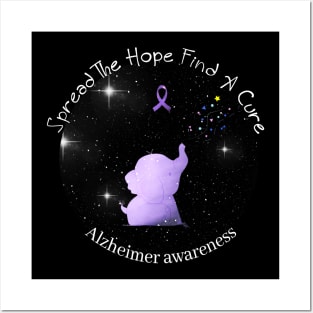 Alzheimer Awareness Spread The Hope Find A Cure Gift Posters and Art